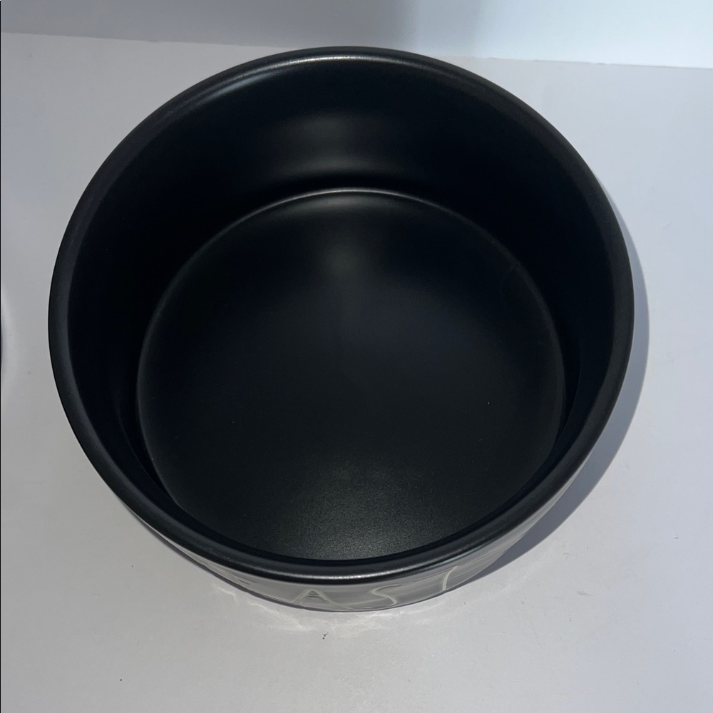 Rae Dunn Black Ceramic Dog Bowl Set - Feast & Dogs Rule - Picture 5 of 8